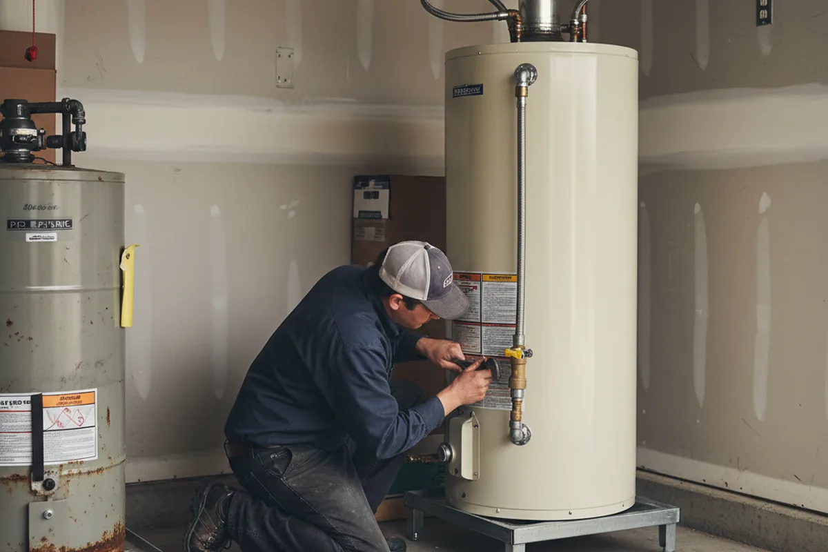 Water heater and shutoff valve replacement in Unadilla